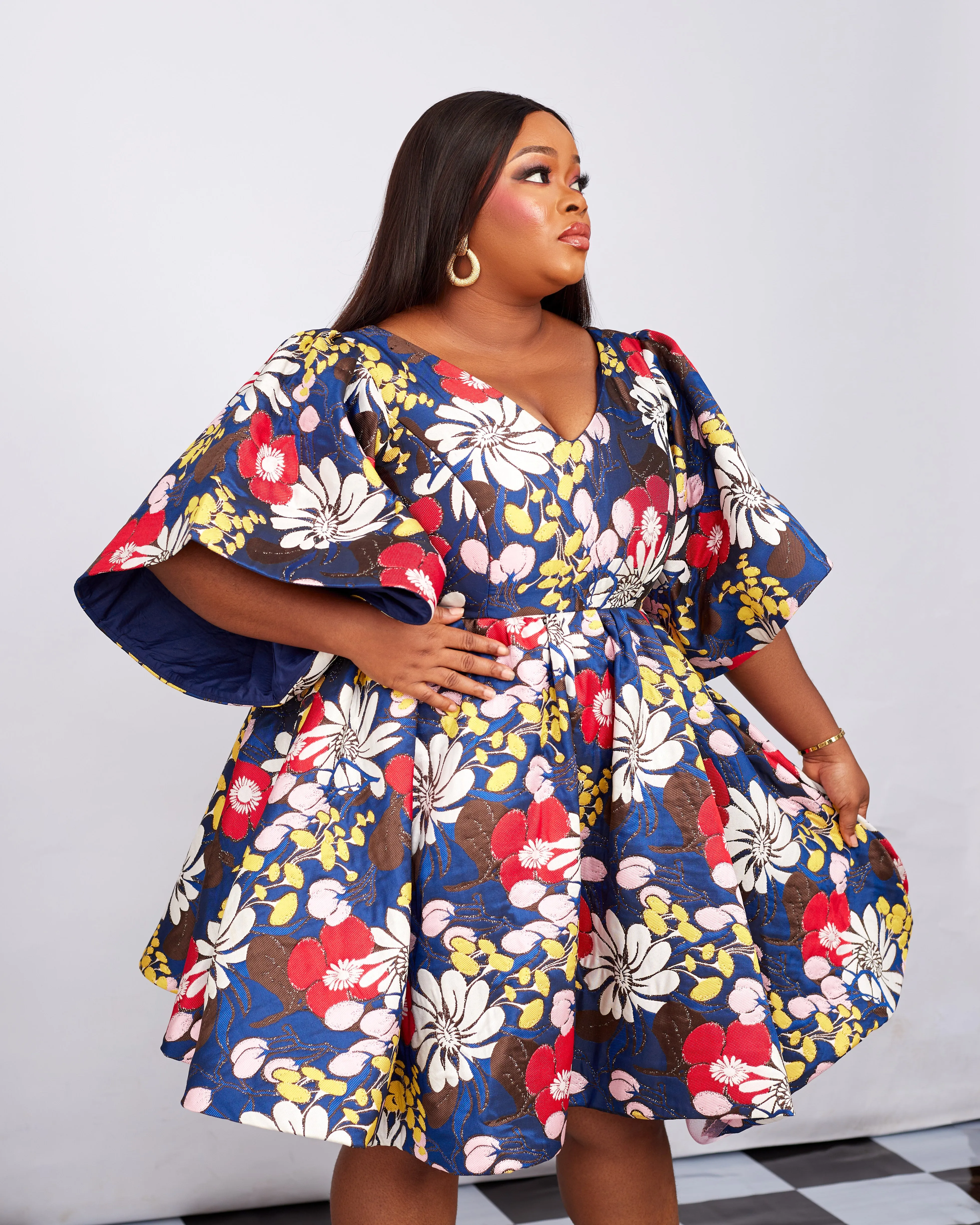 Sunny Day Floral – Two-tone A-line Dress