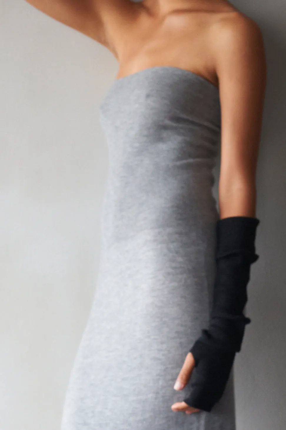 Superfine Cashmere Strapless Dress