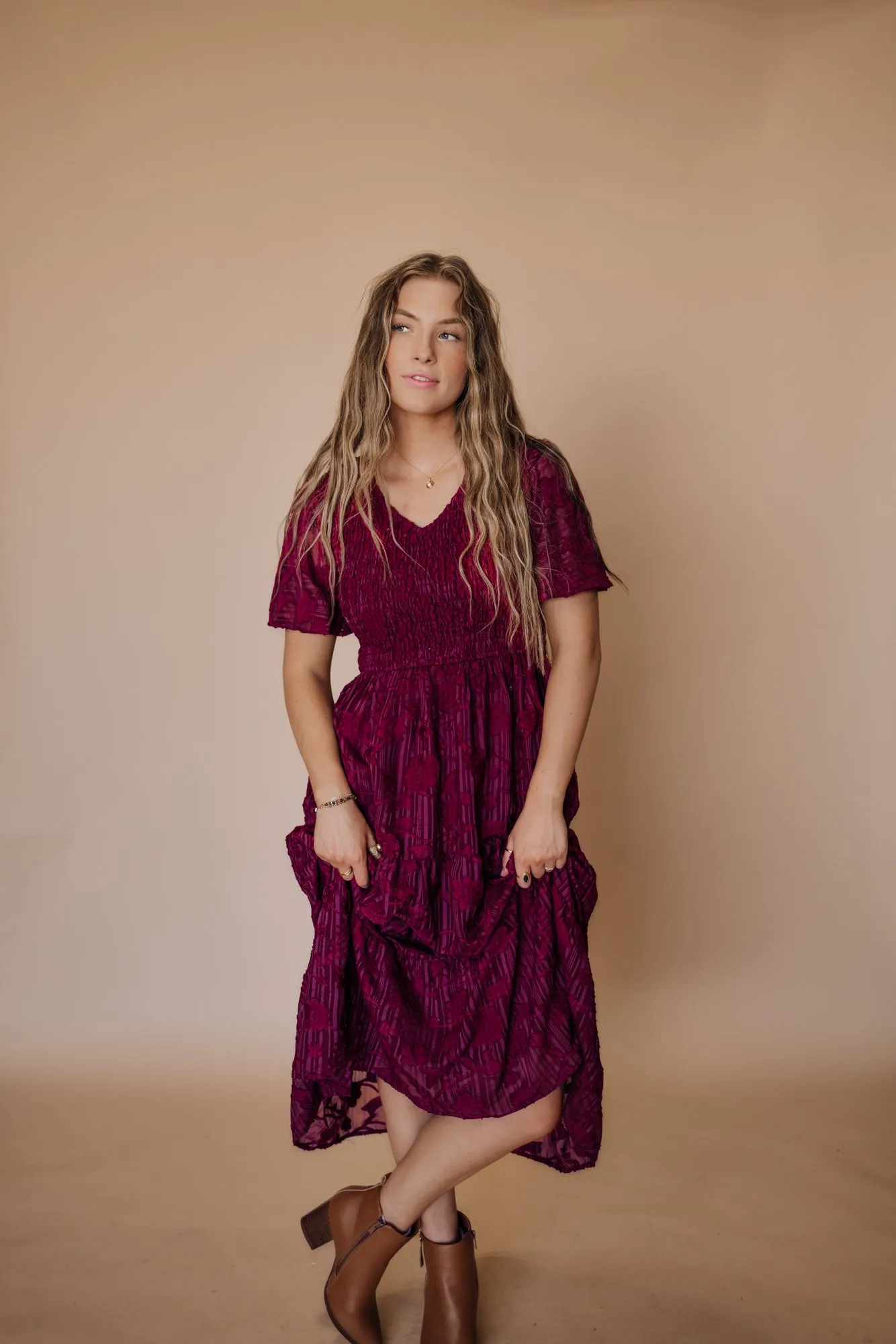 Tayla Dress in Maroon - Coming Soon