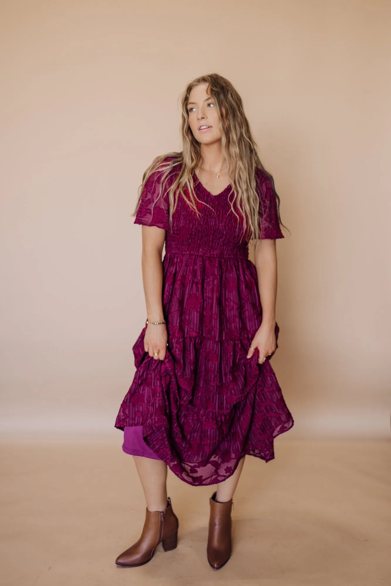 Tayla Dress in Maroon - Coming Soon