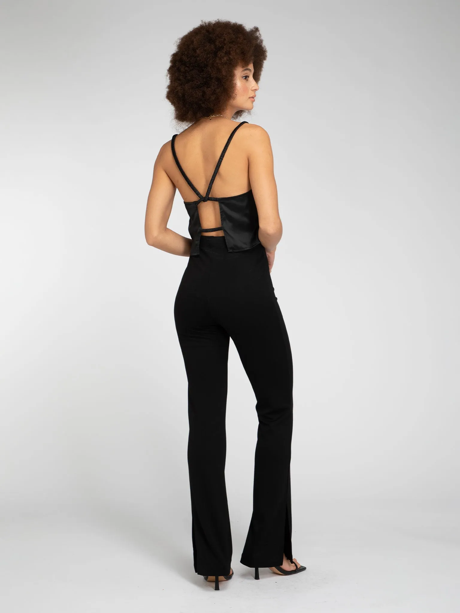 Thallo Flare Trousers in Black