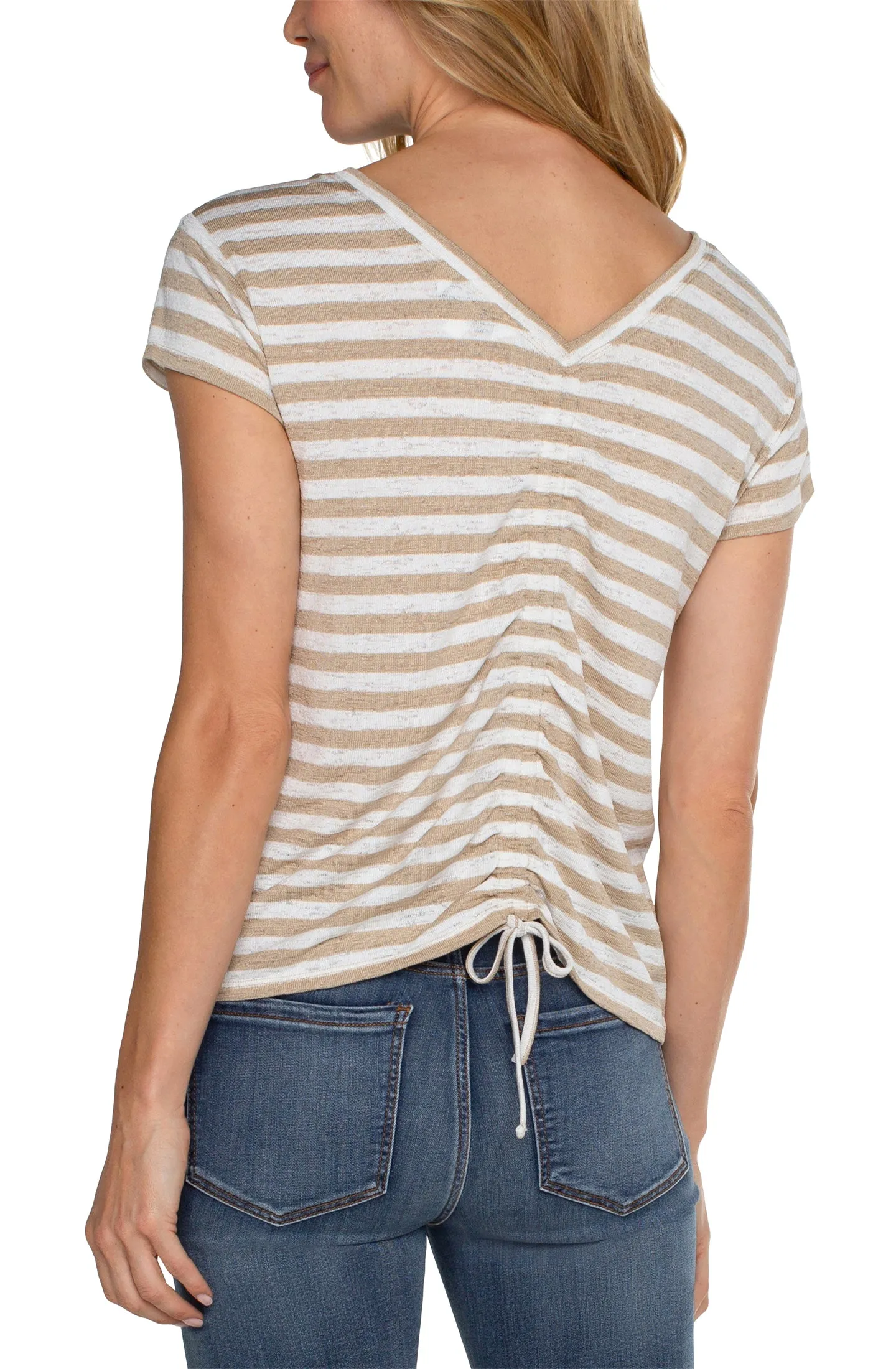 The Alicia Striped Tie Back Tee