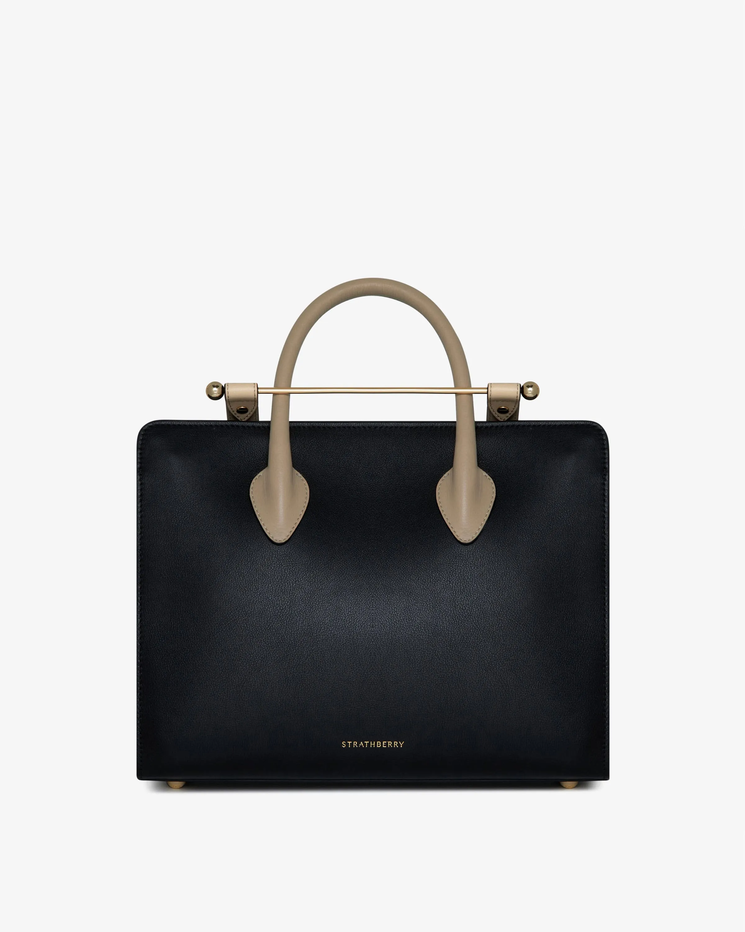 The Strathberry Midi Tote - Black/Oat/Mushroom