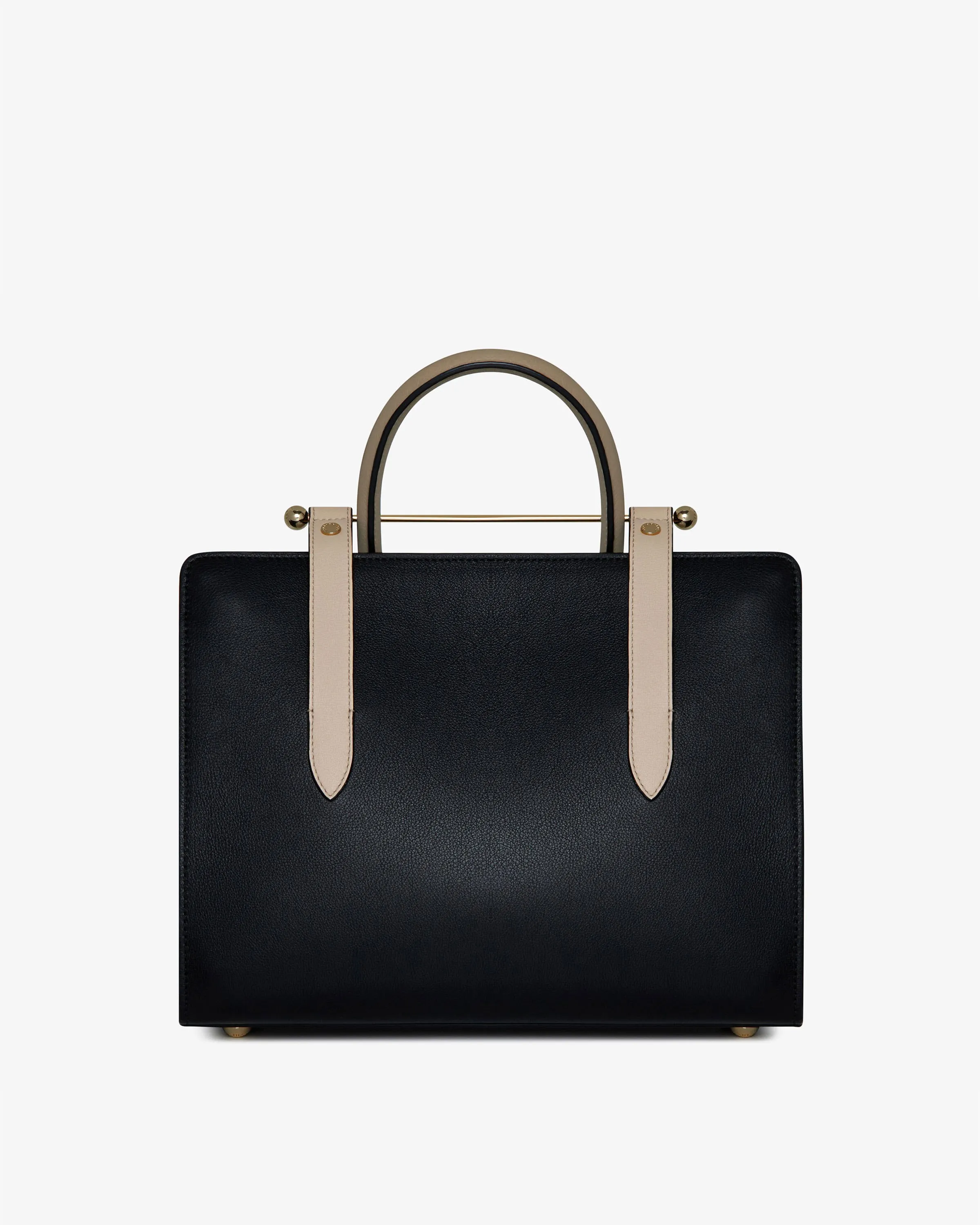 The Strathberry Midi Tote - Black/Oat/Mushroom