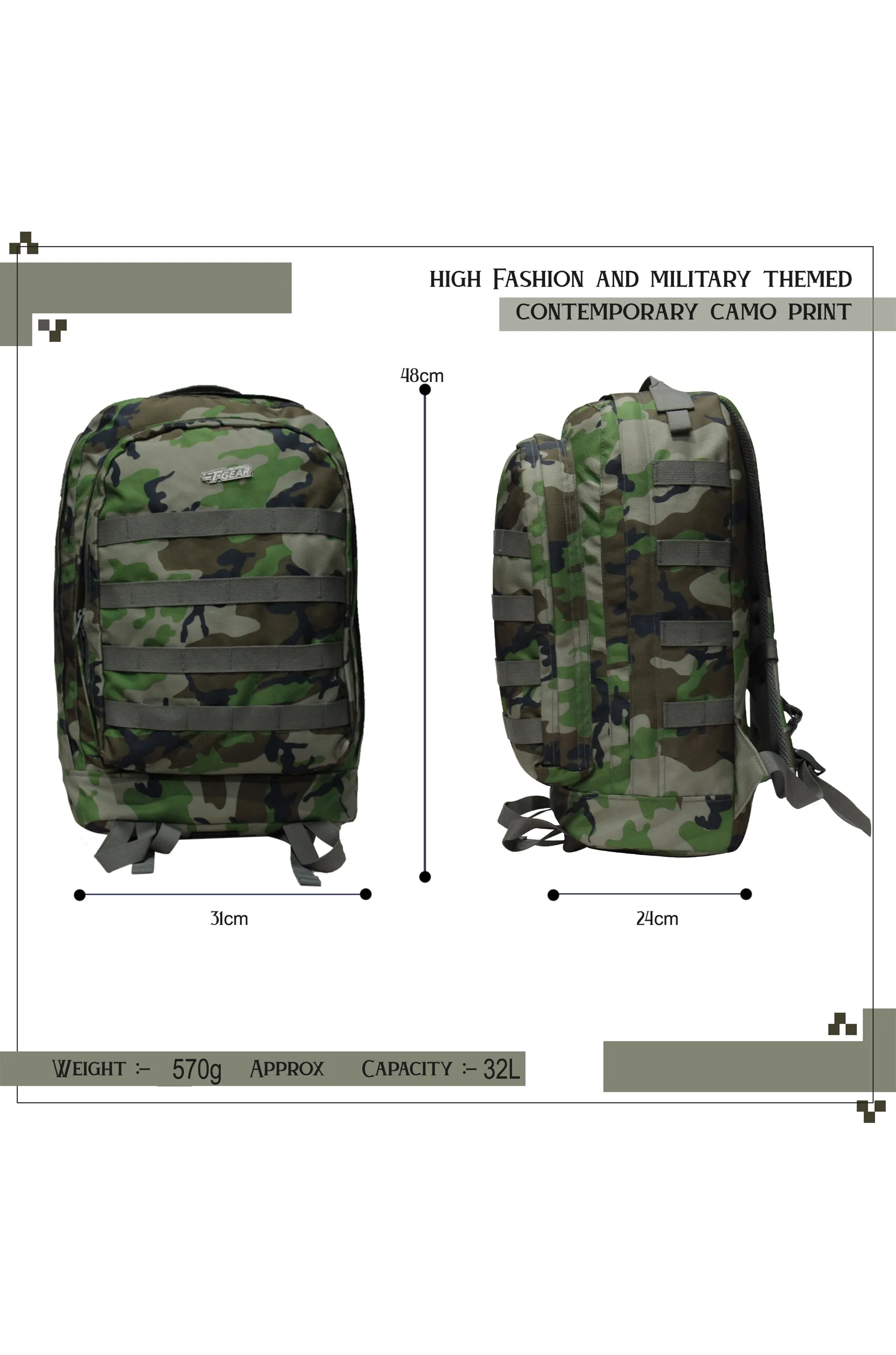 Tricoder 32L Woodland A Camo Backpack