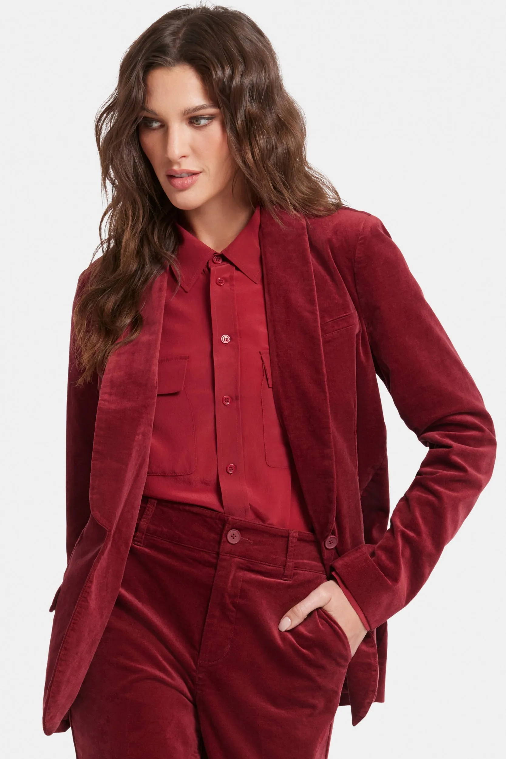 Tuxedo Jacket Velveteen Red | Wild Currant