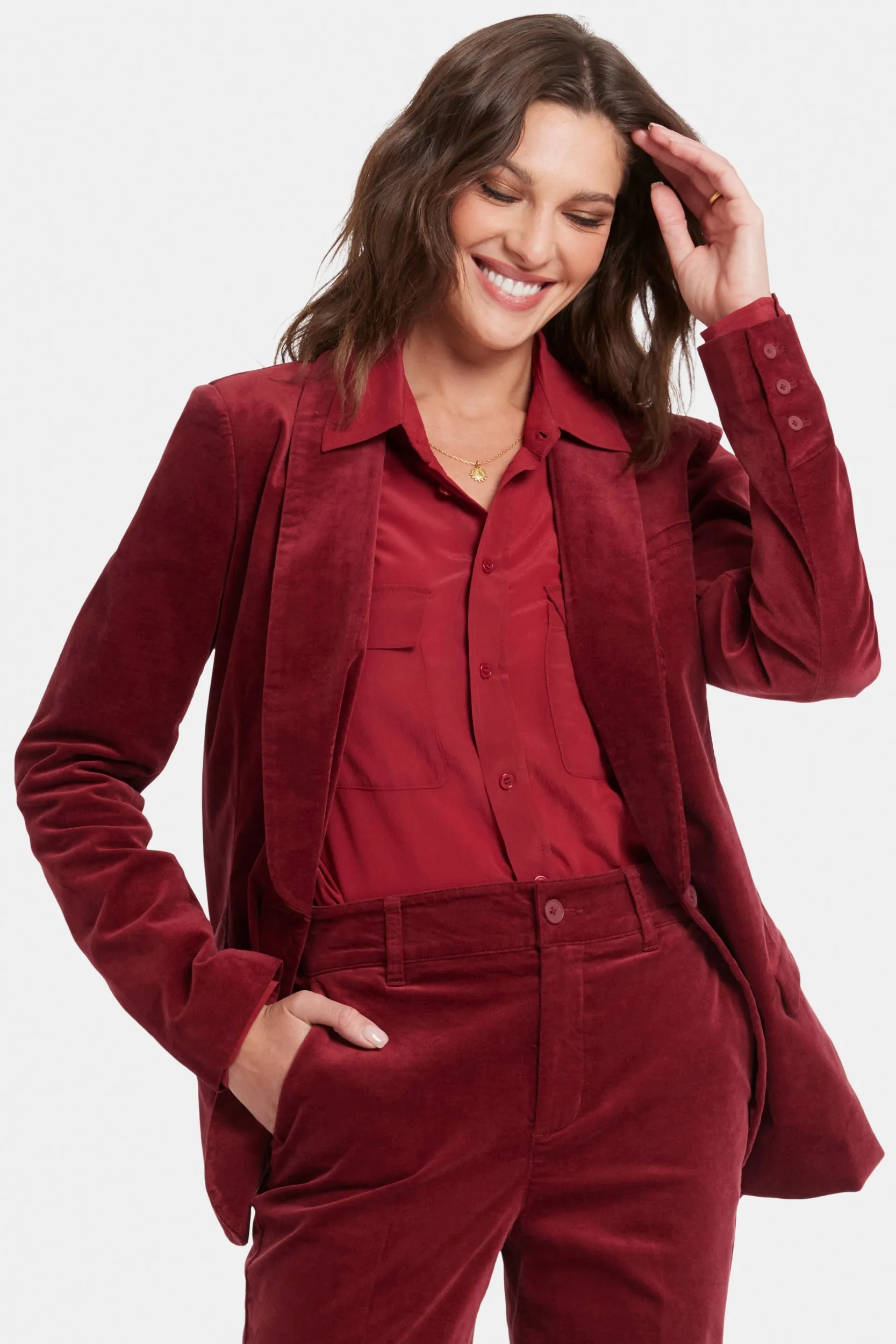 Tuxedo Jacket Velveteen Red | Wild Currant