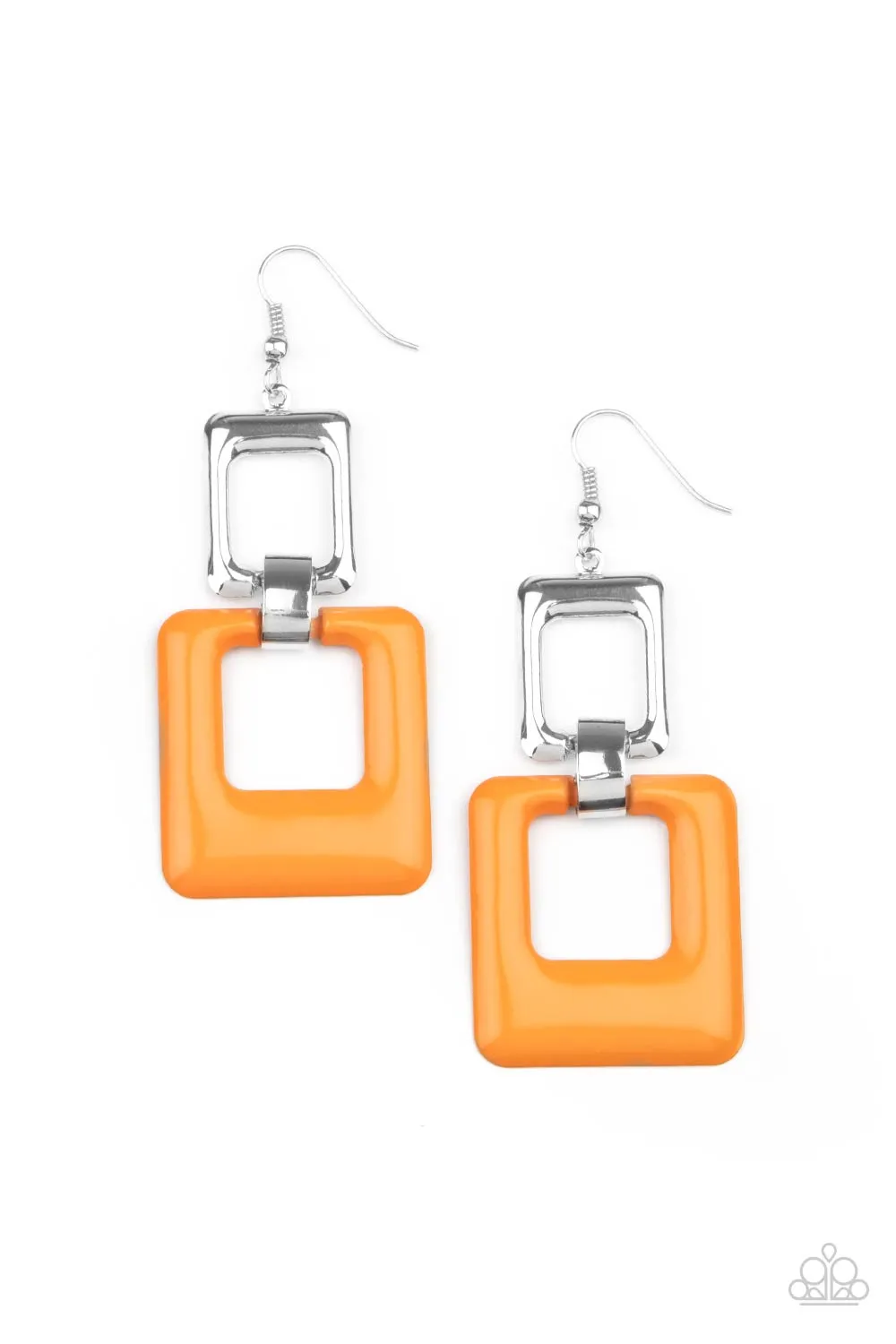 Twice As Nice Orange-Earrings