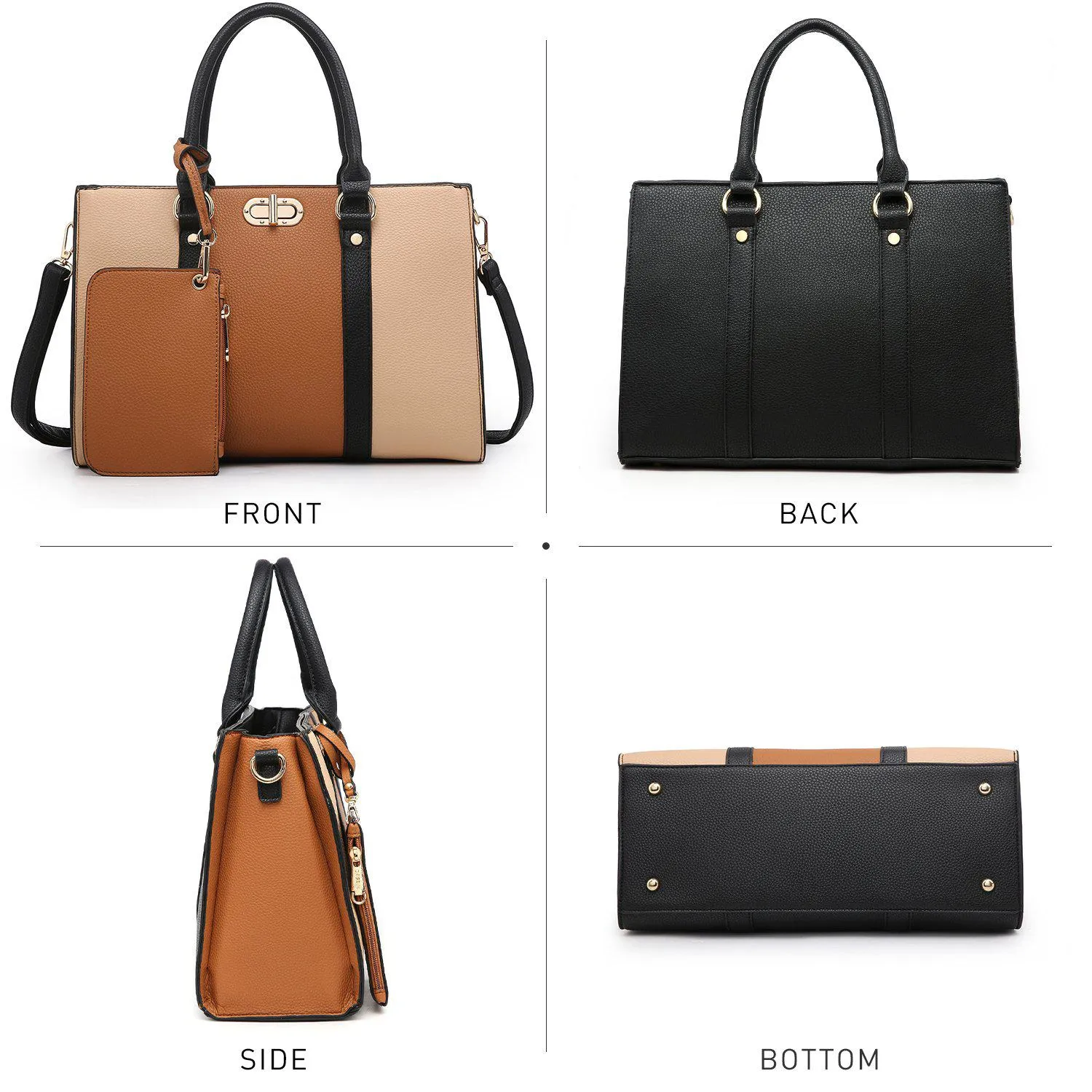 Two-tone 3-in-1 Handbag