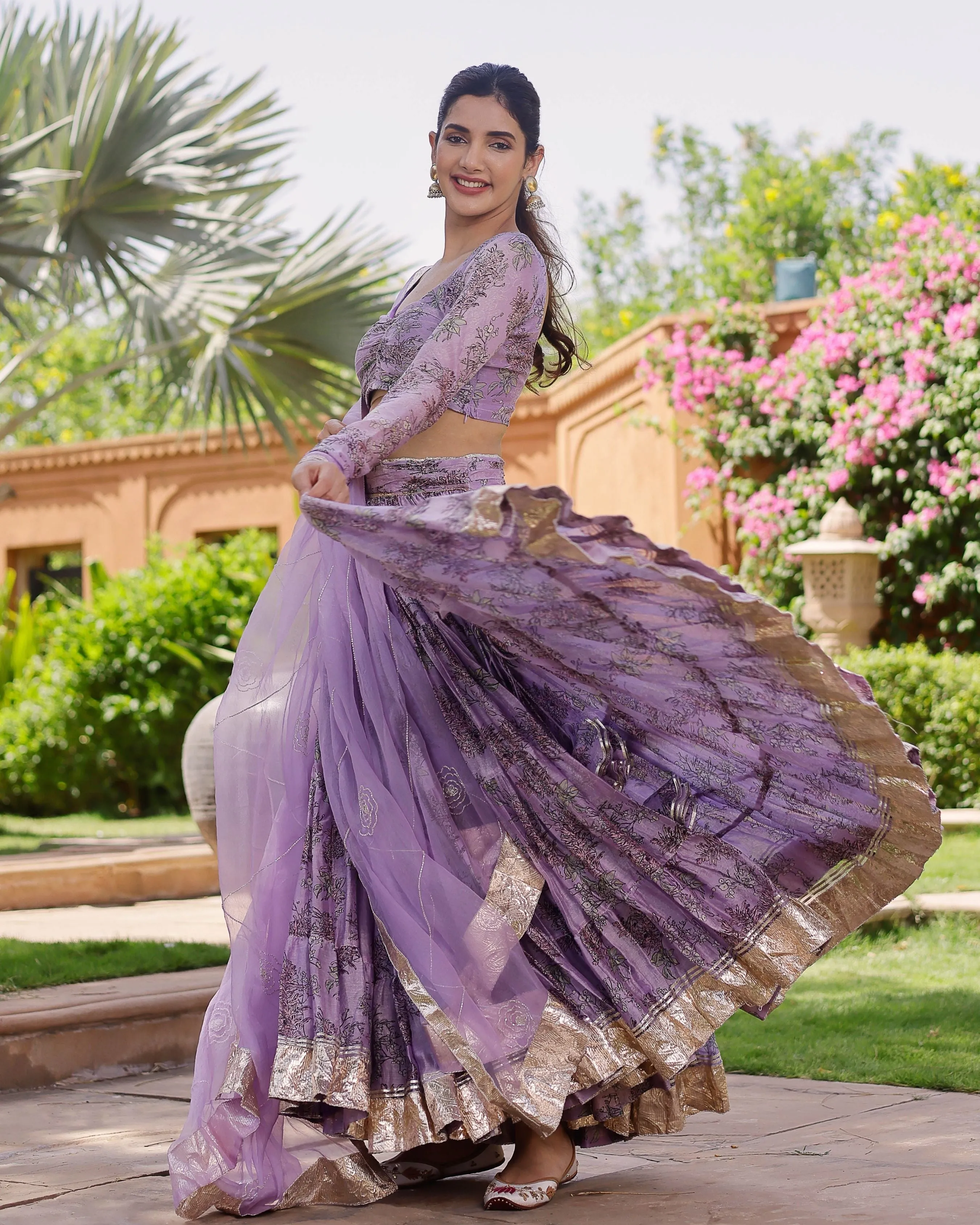 Velini Chanderi Lehenga Set