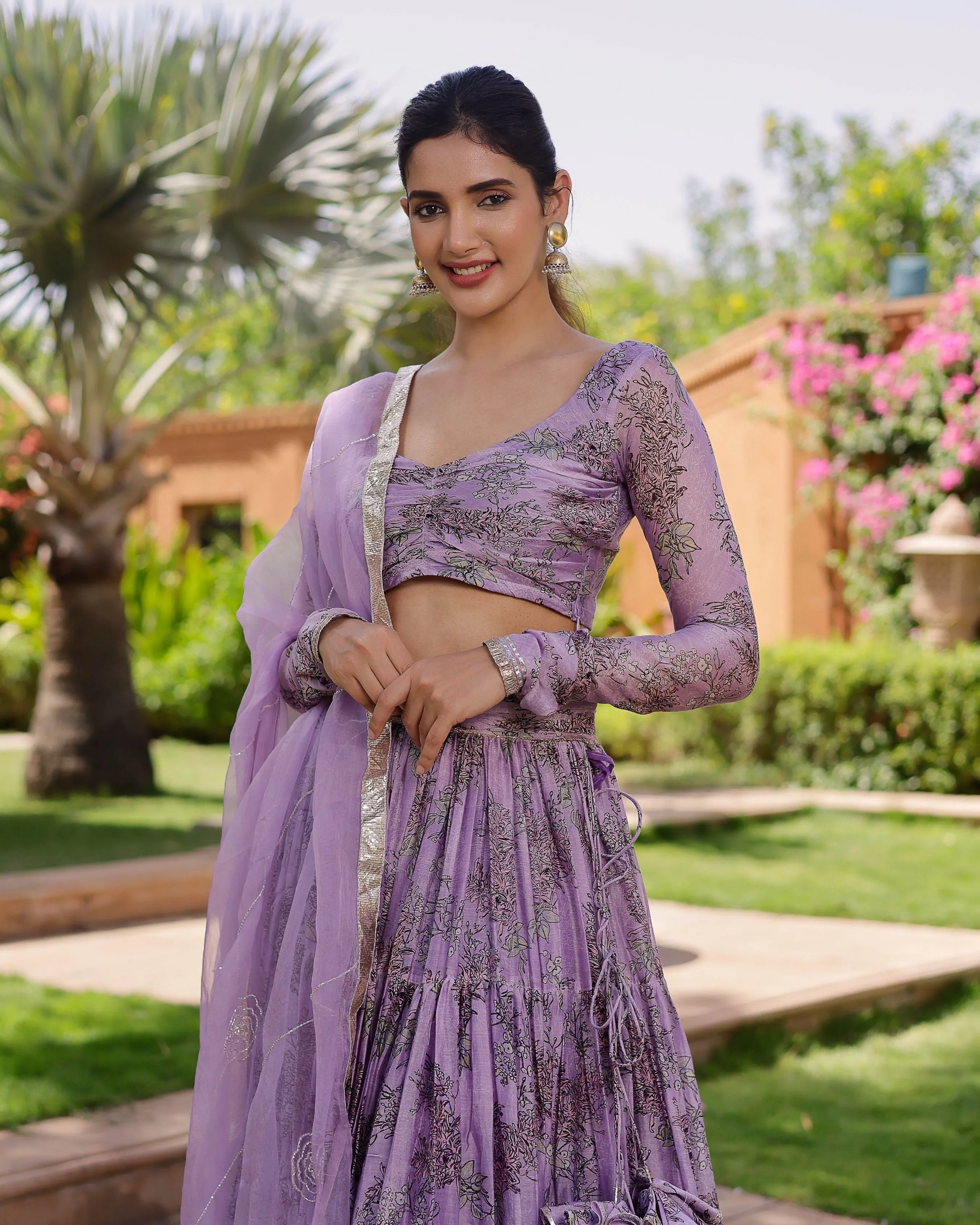 Velini Chanderi Lehenga Set