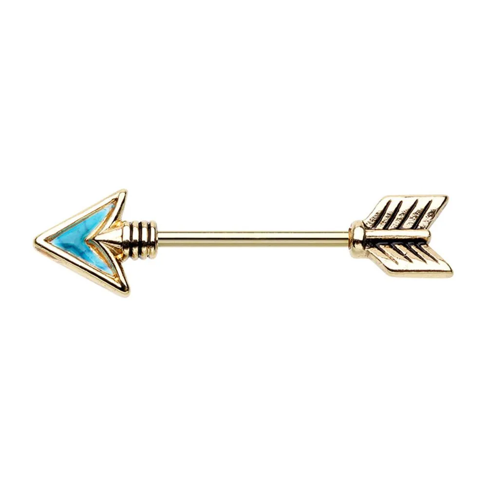 WILDKLASS Golden Follow Your Own Arrow Nipple Barbell Ring