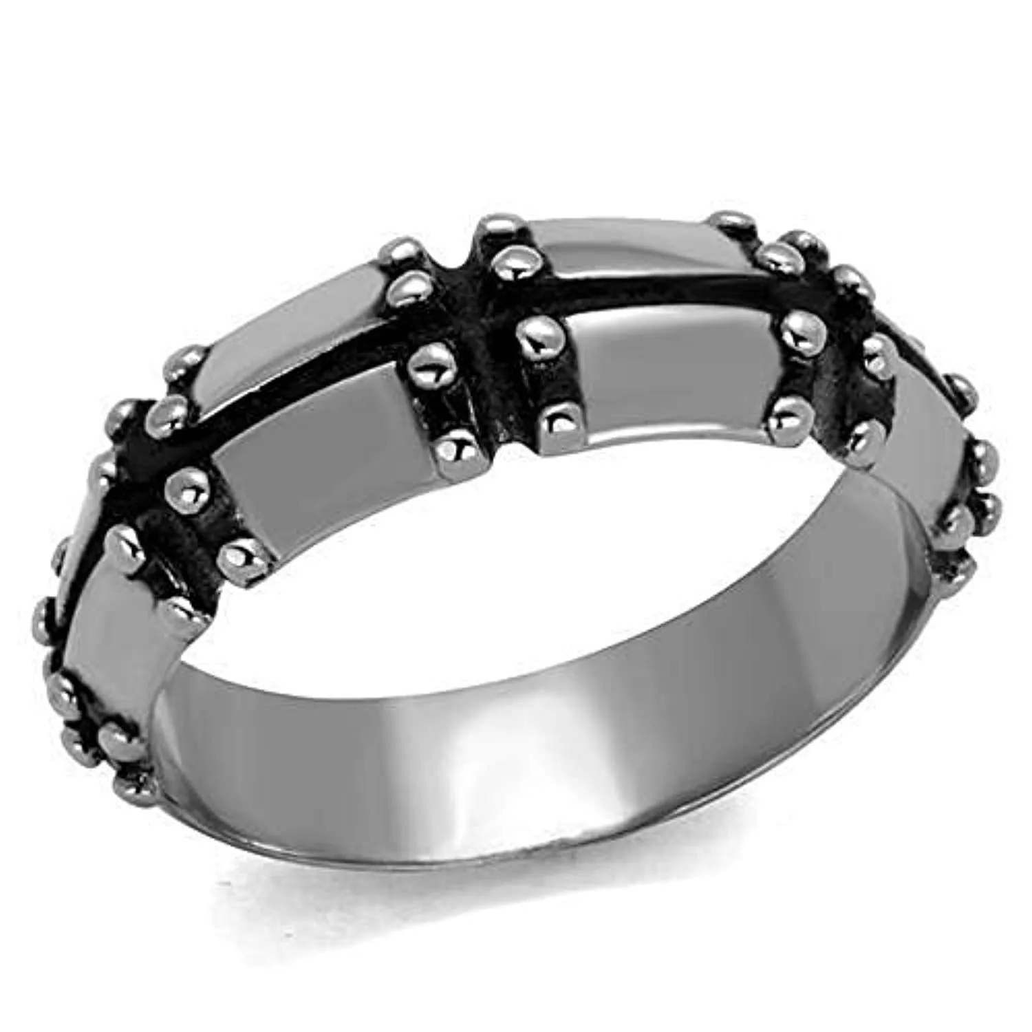 WildKlass Stainless Steel Ring High Polished Men Epoxy Jet