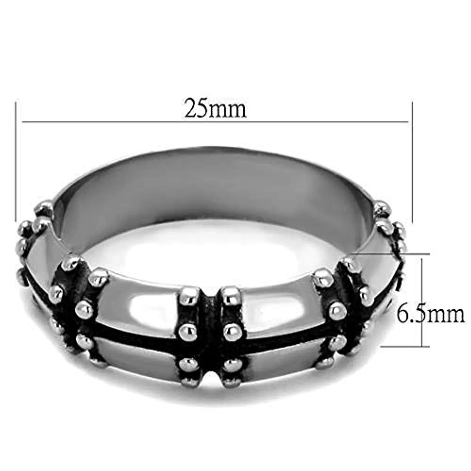 WildKlass Stainless Steel Ring High Polished Men Epoxy Jet