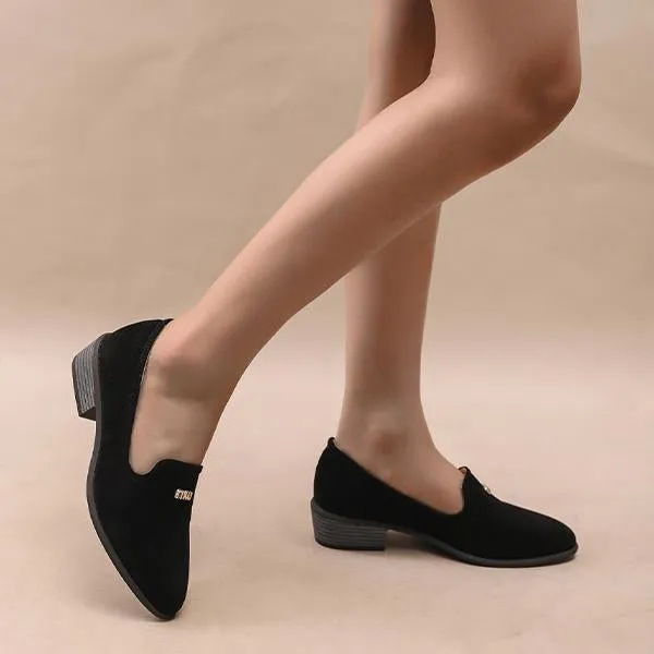 Women's Casual Pointed Toe Slip-ons Thick Heel Shoes 90356200S