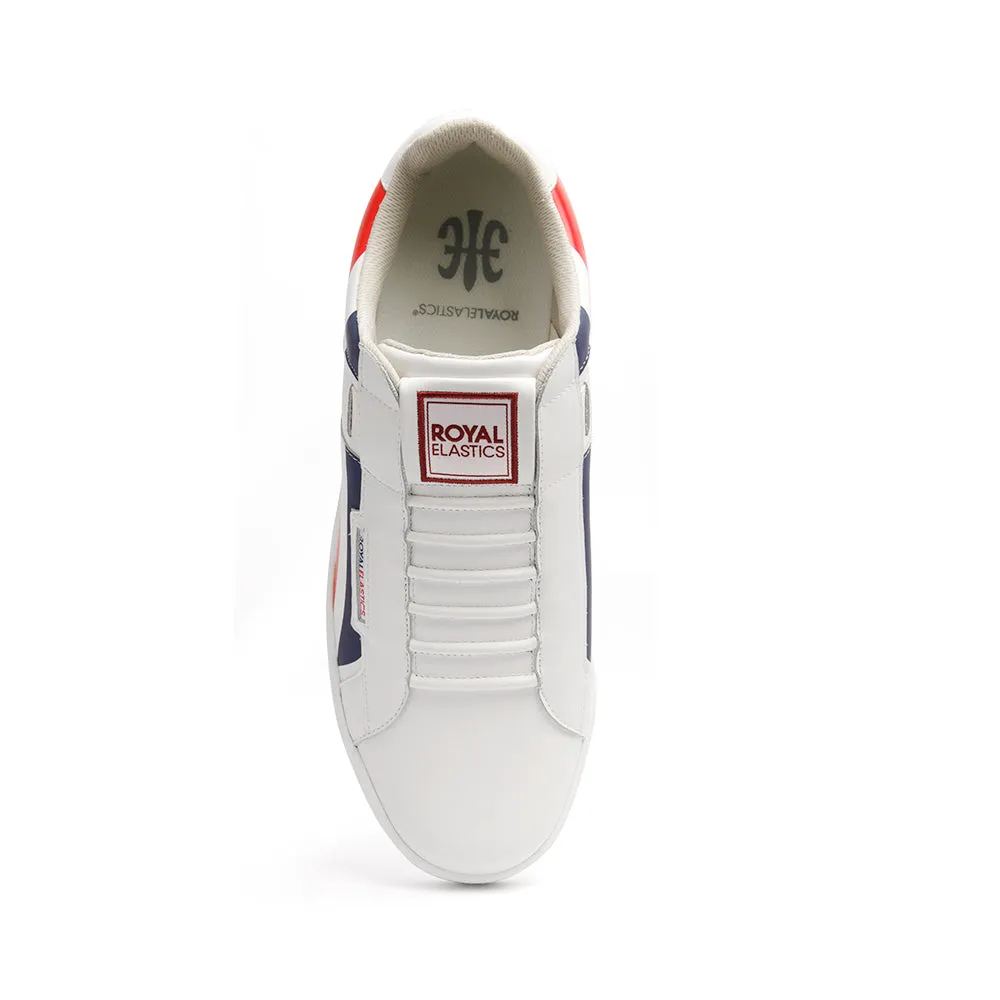 Women's Icon Cross White Blue Red Leather Sneakers 92993-150