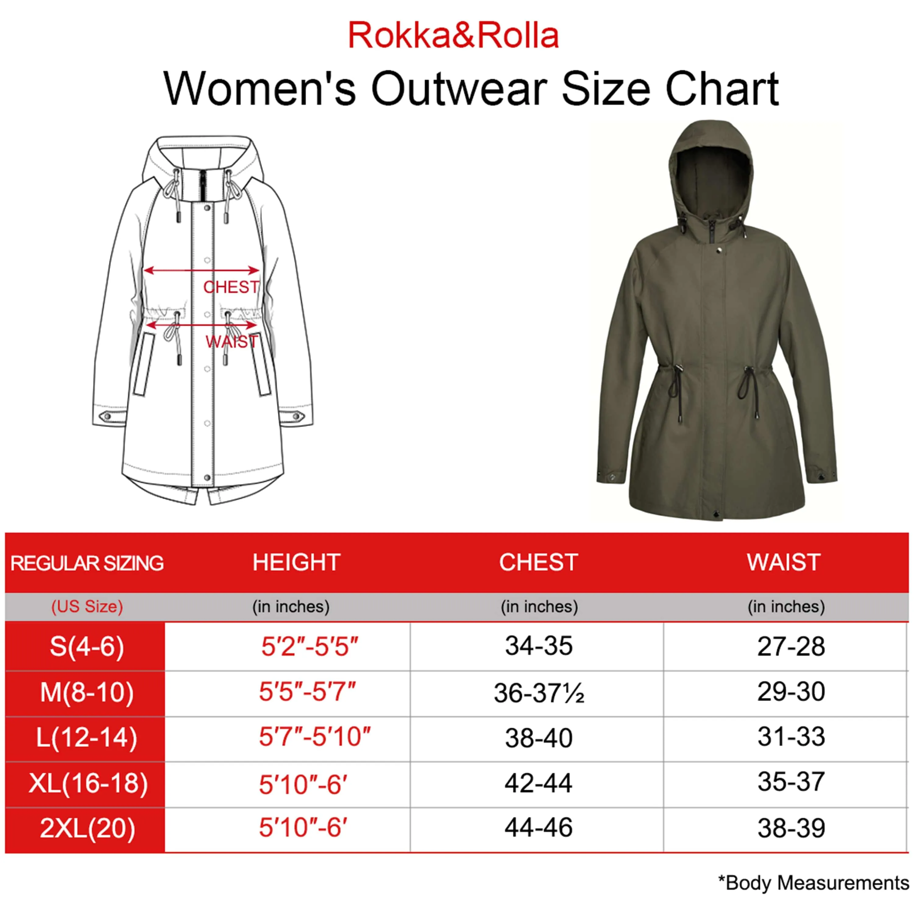 Women's Water-Resistant Anorak Hooded Rain Jacket Trench Coat…