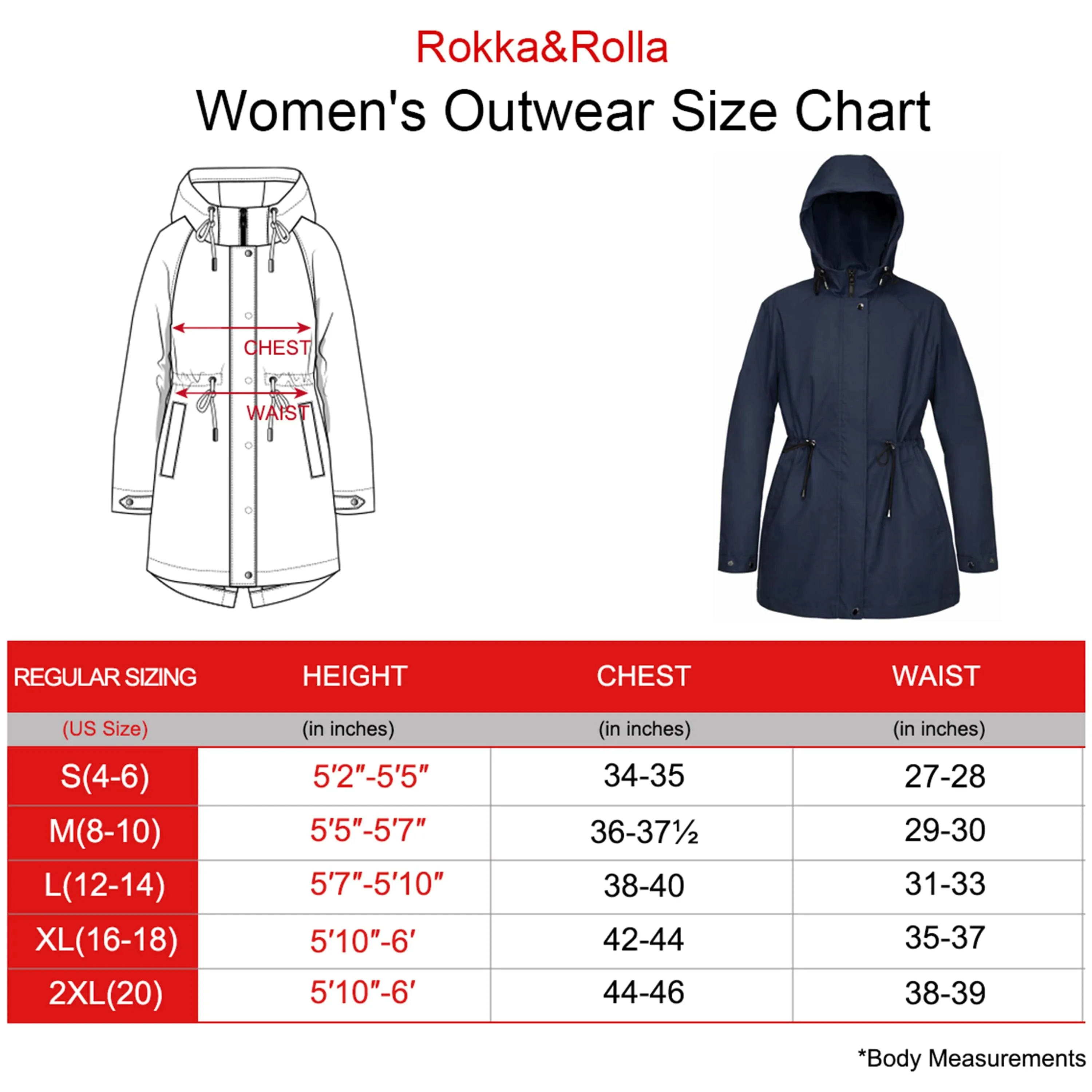 Women's Water-Resistant Anorak Hooded Rain Jacket Trench Coat…