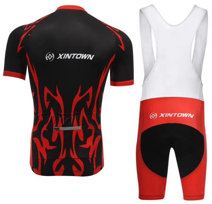 XINTOWN Red Black Short Sleeve Cycling Jersey Set