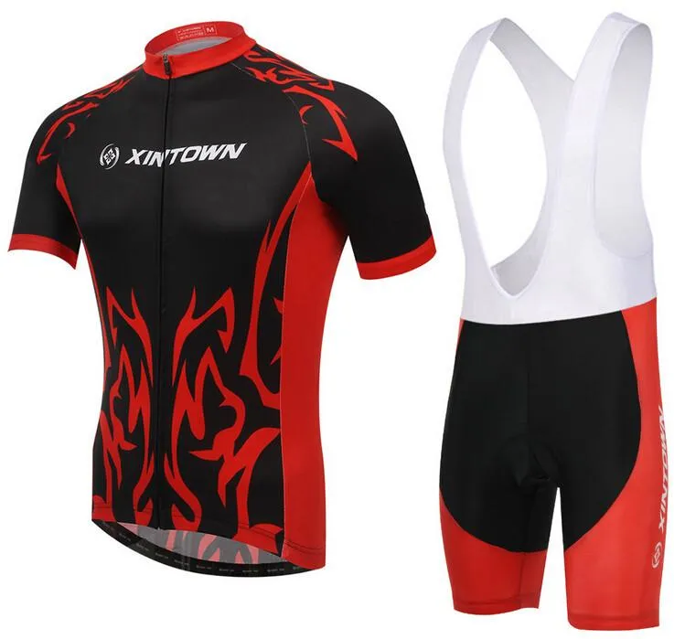 XINTOWN Red Black Short Sleeve Cycling Jersey Set