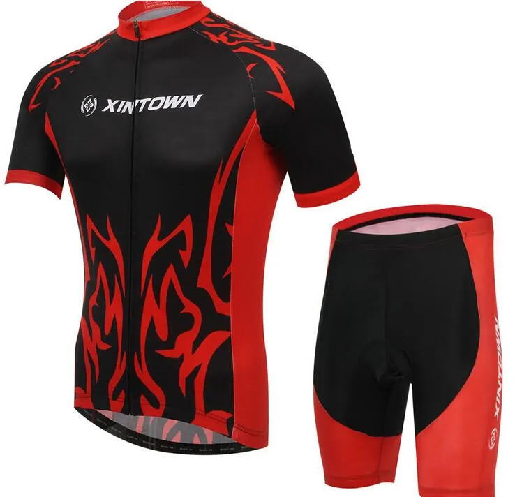 XINTOWN Red Black Short Sleeve Cycling Jersey Set