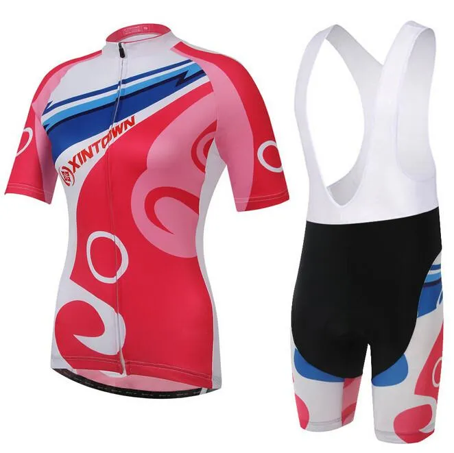 XINTOWN Red White Short Sleeve Cycling Jersey Set