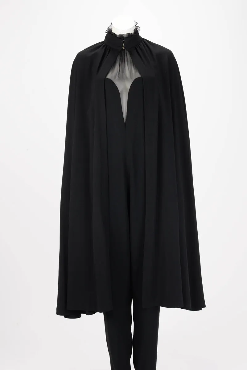 Yves Saint Laurent Black Crepe Halter Neck Jumpsuit   Cape FR 42